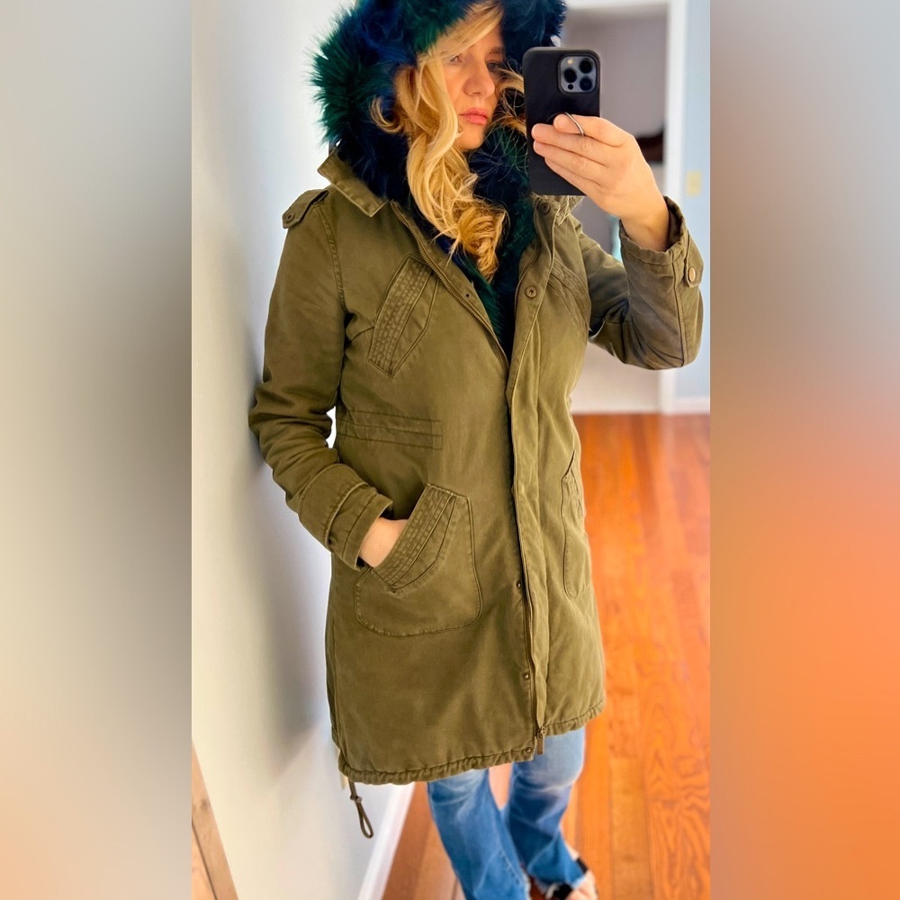 BNCI fix fur parka coat